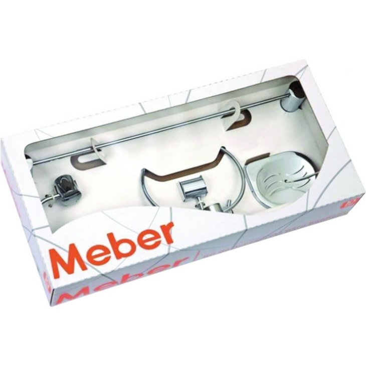 Kit De Acessórios Com 5 Peças Atria Cromada Meber