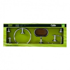 Kit De Acessórios Com 5 Peças City Cromado Celite