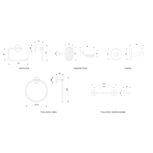 Kit De Acessórios Com 5 Peças City Cromado Celite - Imagem principal - fe94d915-dc91-411d-af73-f438dfd1218d