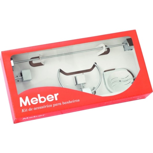 Kit De Acessórios Com 5 Peças Home Cromada Meber - Imagem principal - d43204aa-9687-4670-b90b-be629952be77
