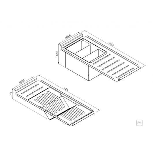Kit De Acessórios Em Aço Inox Para Cubas Quadrum Design Collection - Imagem principal - 683a486e-6ee1-4007-be48-cf3383e7ffe3