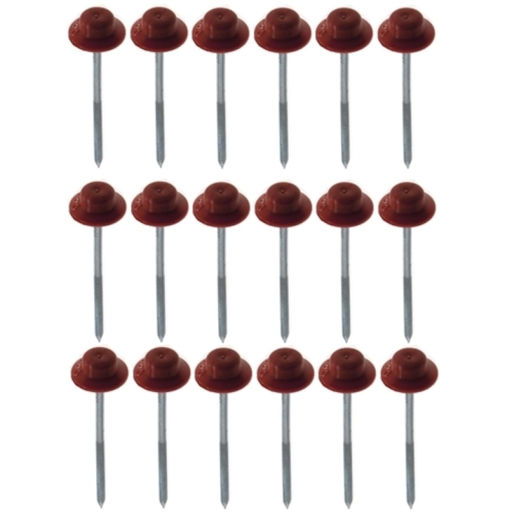 Kit De Fixação Prego Fácil Com 18 Unidades Vermelho E Marrom Onduline