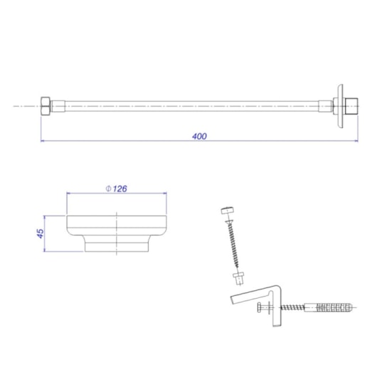 Kit Instalação Para Vaso Convencional Com Fixação Lateral 1201 Cromado Deca - Imagem principal - d97fc1ac-b3ab-483e-b059-f5a469456a9a