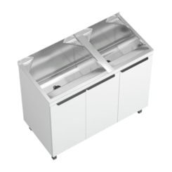 Kit Lavanderia Duplo Super Com Balcão Branco 114 litros Ghelplus 1040x506