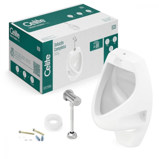 Kit Mictório Individual Com Sifão Integrado, Válvula e Itens de Instalação Branco Celite - Imagem principal - 72d62536-ddb7-4cc1-adf1-f791c0e17082