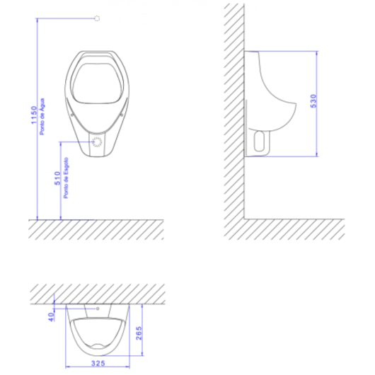 Kit Mictório Individual com Sifão Integrado Válvula e Itens de Instalação Branco Deca - Imagem principal - 244f1c4c-7b9d-4431-aeda-f1a7a1f61364