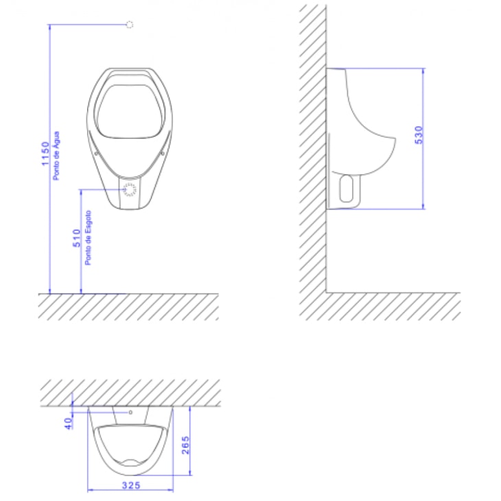 Kit Mictório Individual com Sifão Integrado Válvula e Itens de Instalação Branco Deca