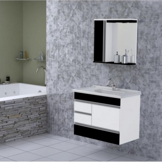 Kit Para Banheiro Modena 79,5cm 557942 Preto Texturizado Rorato - Imagem principal - 42fbef37-0574-4a2f-bb54-80a497408fea