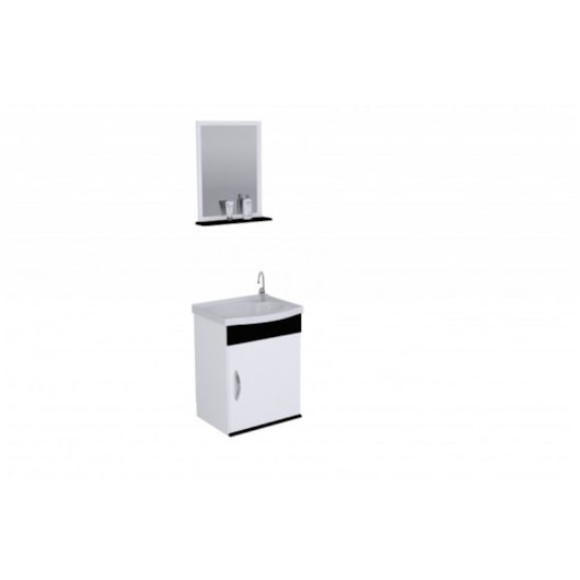 Kit Para Banheiro Siena 39cm Com 1 Porta 578202 Preto/branco Rorato - Imagem principal - b80630d2-9665-4e38-ac07-1ed810b00d49