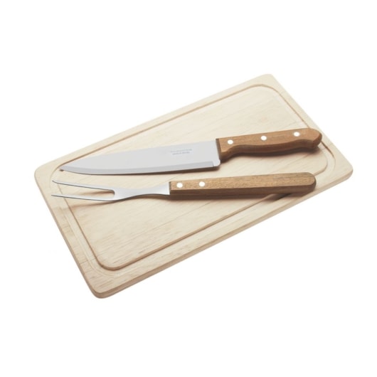 Kit para Churrasco com Lâminas em Aço Inox e Cabos em Madeira Natural 3 Peças Tramontina - Imagem principal - ca40aa8e-3794-4905-88d1-5a573ea5a677