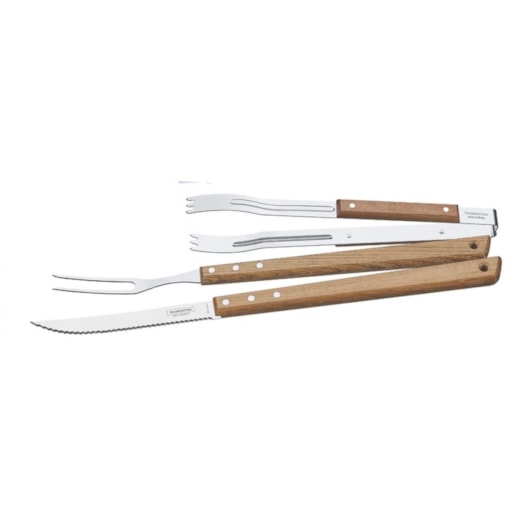 Kit Para Churrasco Em Inox Com 3 Peças Polywood Madeira Tramontina - Imagem principal - 23ac402b-89cf-433e-8bb2-c6502c3d3c9b