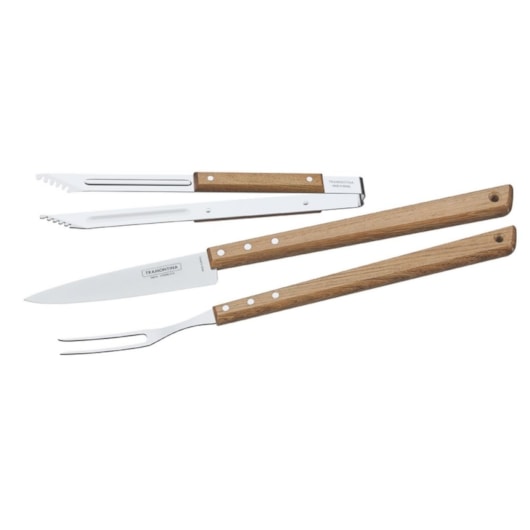 Kit Para Churrasco Em Inox Polywood Com 3 Peças 26499/036 Madeira Tramontina - Imagem principal - 91ad5261-3828-496d-b1d5-c61569b3f548