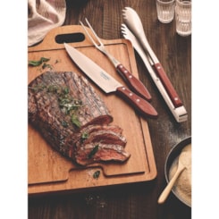 Kit Para Churrasco Em Inox Polywood Com 3 Peças Vermelho Tramontina