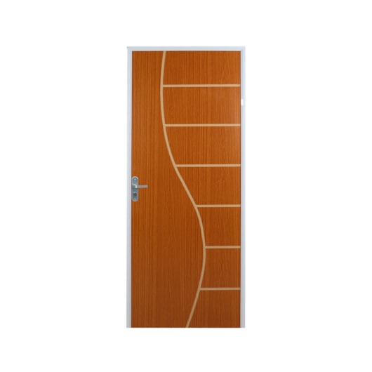 Kit Porta Açomad Decorada Cantareira Semi-Oca Mogno Abertura Pela Esquerda MGM 215x75cm - Imagem principal - f10bfc8f-edd2-486d-a34f-5b8b16f53e56