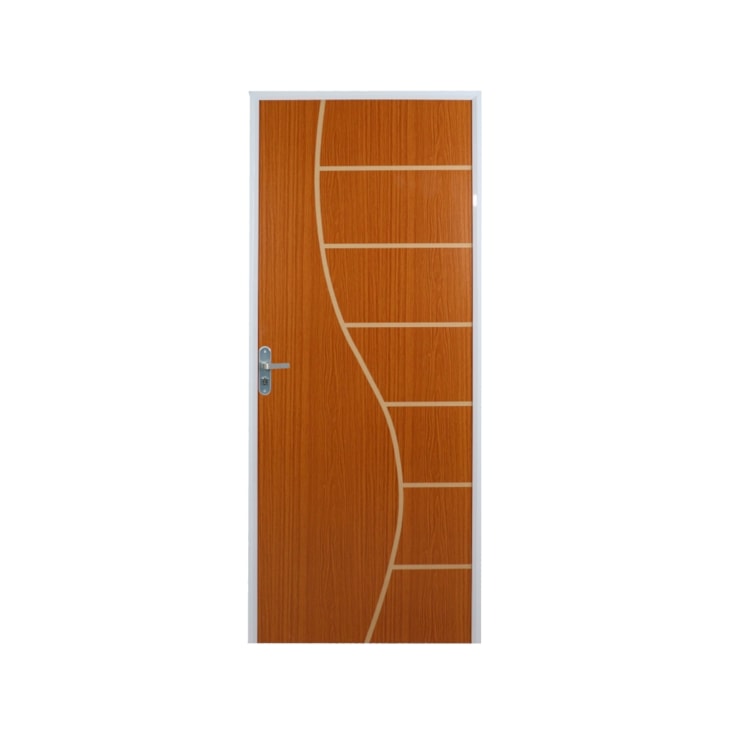 Kit Porta Açomad Decorada Cantareira Semi-Oca Mogno Abertura Pela Esquerda MGM 215x75cm
