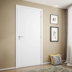 Kit Porta Melaminica Açomad Lisa Branco Abertura Pela Direita MGM 215x75x12cm