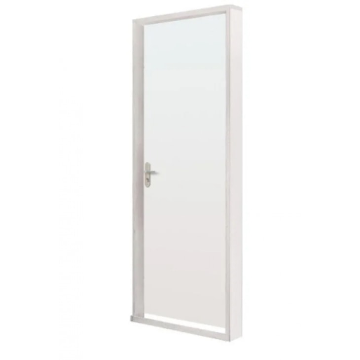 Kit Porta Melamínica Com Abertura Para Esquerda Madeira Lisa Branco MGM 215x84x7cm