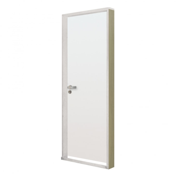 Kit Porta Melamínica Com Abertura Pela Direita Madeira Lisa Branco MGM 215x84x7cm