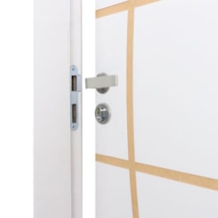 Kit Porta Melamínica Com Abertura Pela Esquerda Madeira Decor Neblina Branco MGM 215x74x16cm