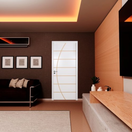 Kit Porta Melamínica Com Abertura Pela Esquerda Madeira Decor Neblina Branco MGM 215x74x16cm - Imagem principal - 8f91b234-e76b-41e2-b6fa-1cb38164b72d