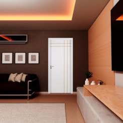 Kit Porta Melamínica Decor Semi-Oca Mantiqueira Rq120 Abertura Pela Esquerda Branco Mgm 215x74cm