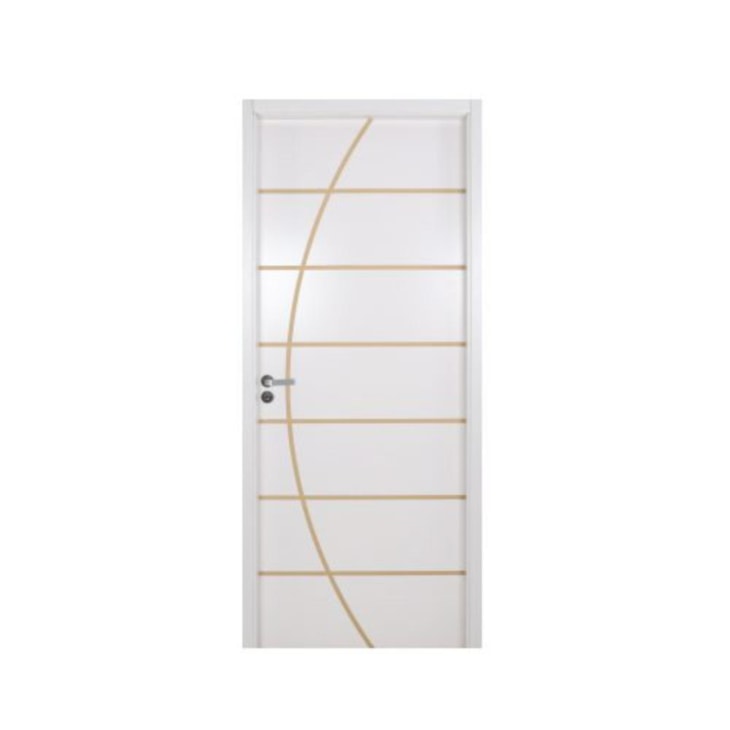 Kit Porta Melamínica Decorada De Madeira Mogno Neblina Abertura Para Esquerda MGM 215x84x10cm