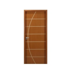 Kit Porta Melamínica Decorada De Madeira Mogno Neblina Abertura Pela Esquerda MGM 215x84x10cm