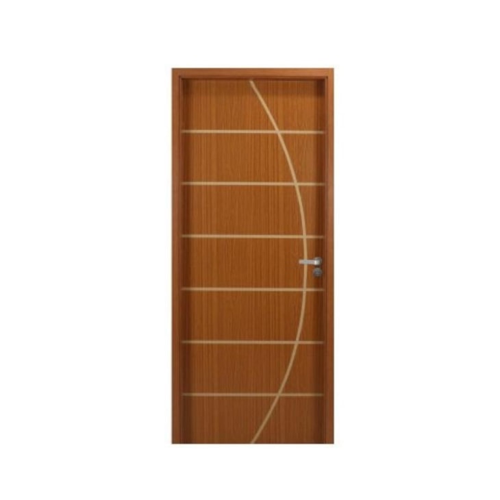 Kit Porta Melamínica Decorada De Madeira Mogno Neblina Abertura Pela Esquerda MGM 215x84x10cm
