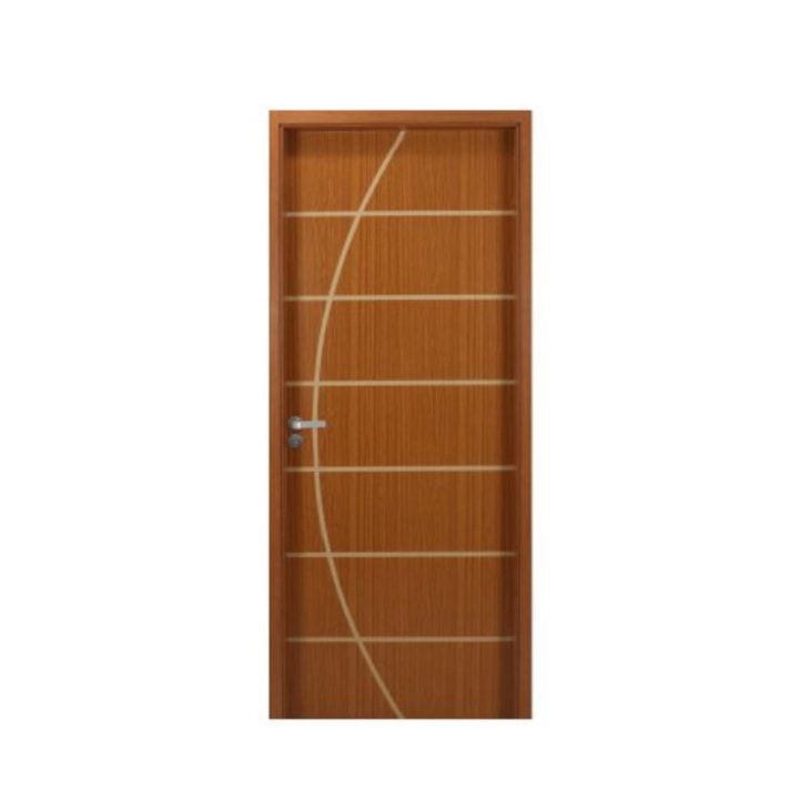 Kit Porta Melamínica Decorada De Madeira Mogno Neblina Abertura Pela Esquerda MGM 215x84x16cm