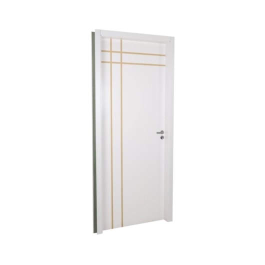 Kit Porta Melamínica Decorativa Semioca Mantiqueira Rq120 Abertura Pela Direita Branco MGM215x74cm - Imagem principal - 243722b0-5f8a-4ff2-a9f6-764cc0e94f34