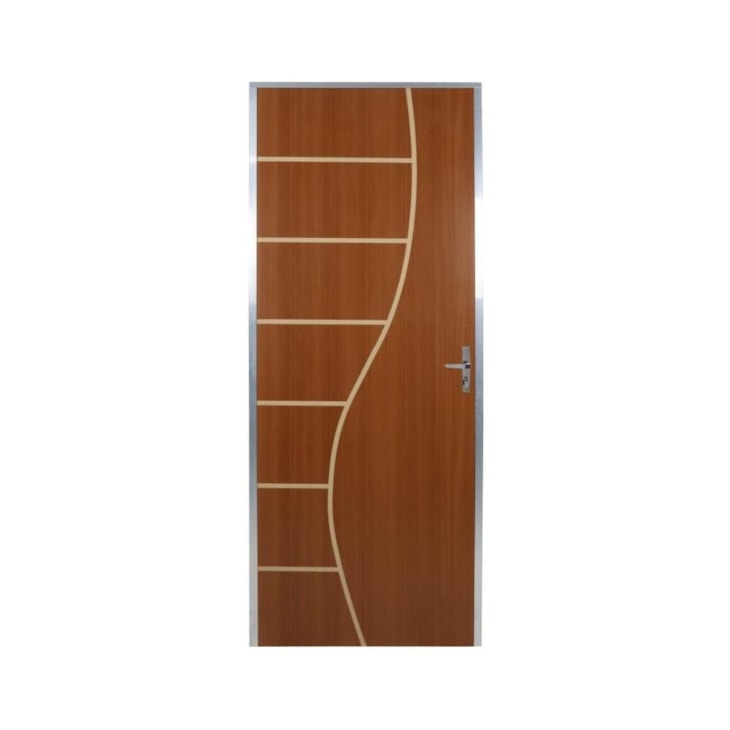 Kit Porta Melamínica Ecomadeiral Semioca Decor Abertura Pela Direita Mogno Mgm 212x75cm