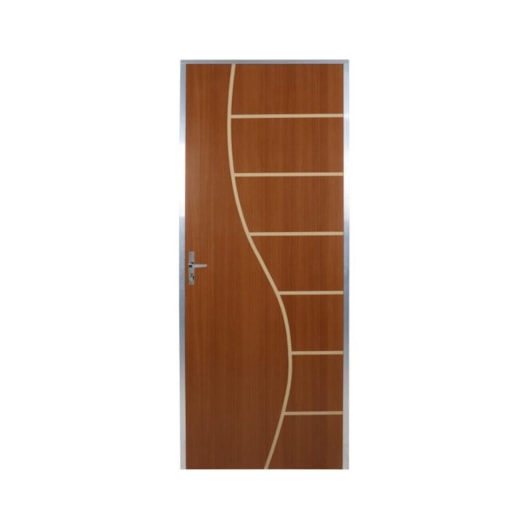 Kit Porta Melamínica Ecomadeiral Semioca Decor Abertura Pela Esquerda Mogno Mgm 212x75cm - Imagem principal - b359f993-e96c-4fb6-930d-b554dfd371f2