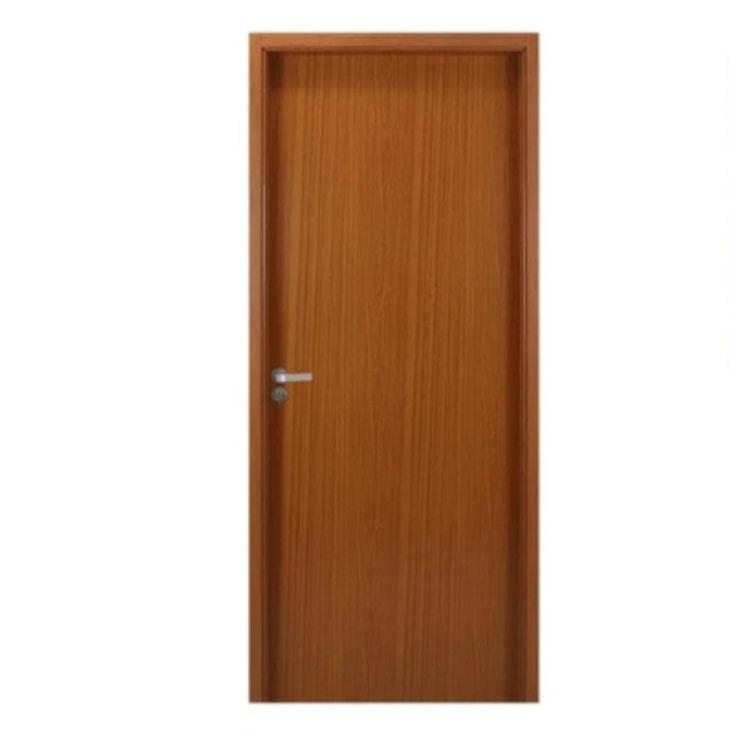 Kit Porta Melamínica Lisa Semi-Oca Batente Em Mdf Rq120 Abertura Pela Direita Mogno Mgm 215x94cm