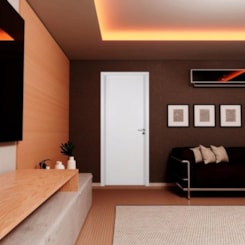 Kit Porta Melaminica Lisa Semioca Abertura Pela Direita Branco MGM 215x74x7cm