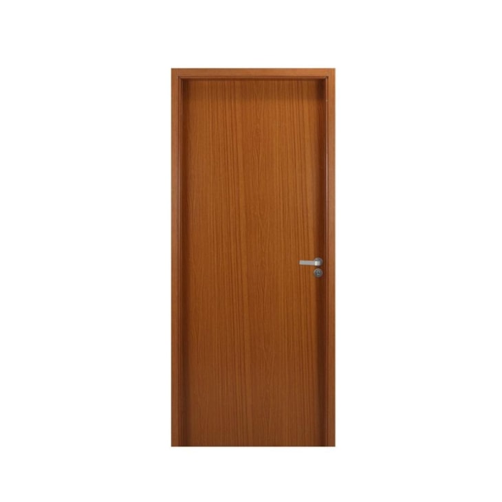 Kit Porta Melamínica Lisa Semioca Com Batente Mdf Abertura Pela Direita Mogno Mgm 215x84cm