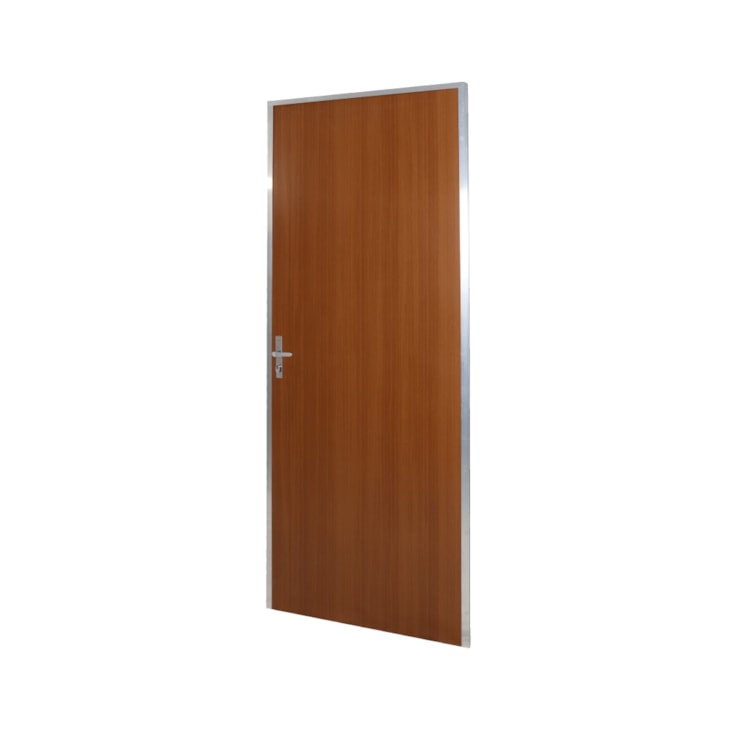 Kit Porta Melamínica Lisa Semioca Mogno Abertura Pela Esquerda Madeiral MGM 212x65cm