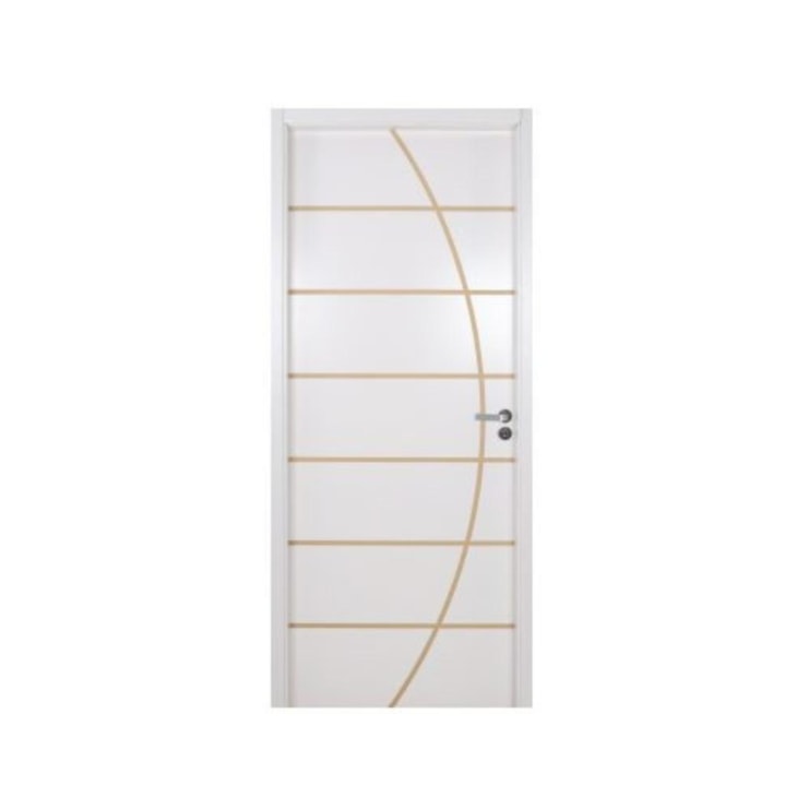 Kit Porta Melamínica Madeira Decorada Nebli Branco Com Abertura Pela Esquerda MGM 215x84x16cm