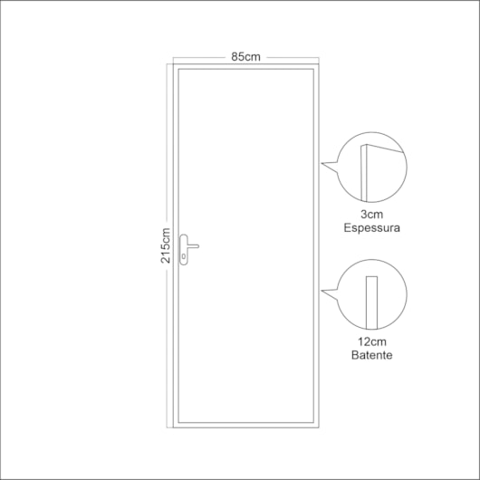 Kit Porta Pronta Açomad Lisa Semi-Oca Mogno Abertura Pela Esquerda MGM 215x85cm - Imagem principal - 9535ac88-8e37-41cd-8274-0b4eaf4c99fa