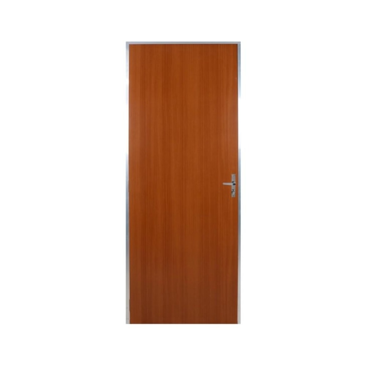Kit Porta Pronta Ecomadeiral Lisa Semi-Oca Abertura Pela Direita Mogno MGM 212x65cm