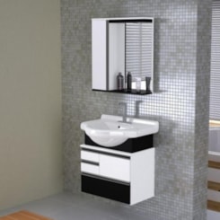 Kit Suspenso Para Banheiro Firenze 63,5cm 574042 Preto Texturizado Rorato