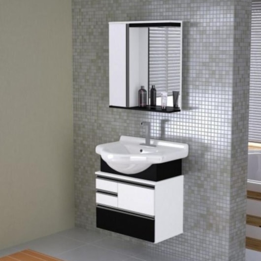 Kit Suspenso Para Banheiro Firenze 63,5cm 574042 Preto Texturizado Rorato - Imagem principal - d2fc6182-7c03-486d-8380-15906c95662e