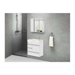 Kit Suspenso Para Banheiro Nápole 59,5cm 2 Gavetas 522841 Branco Texturizado Rorato