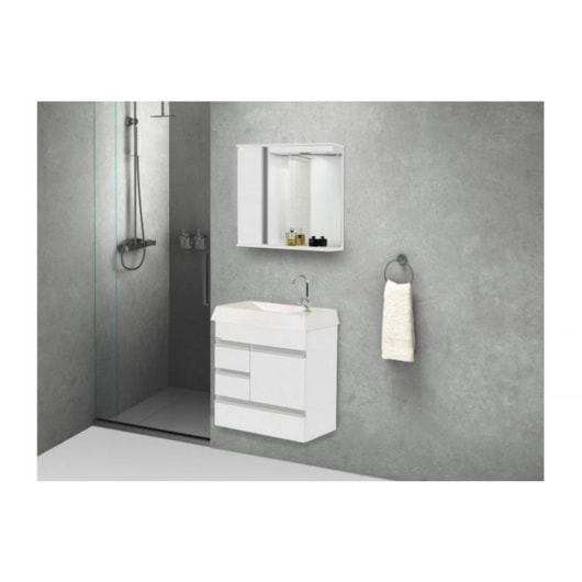 Kit Suspenso Para Banheiro Nápole 59,5cm 2 Gavetas 522841 Branco Texturizado Rorato - Imagem principal - d0980d1b-2f39-4e88-a77f-f5e38e022b79