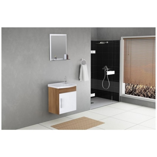 Kit Suspenso Para Banheiro Turim 39cm 1 Porta 520929 Nogal Rorato - Imagem principal - 88b5d42b-ee44-46e2-b896-38a8d055a684