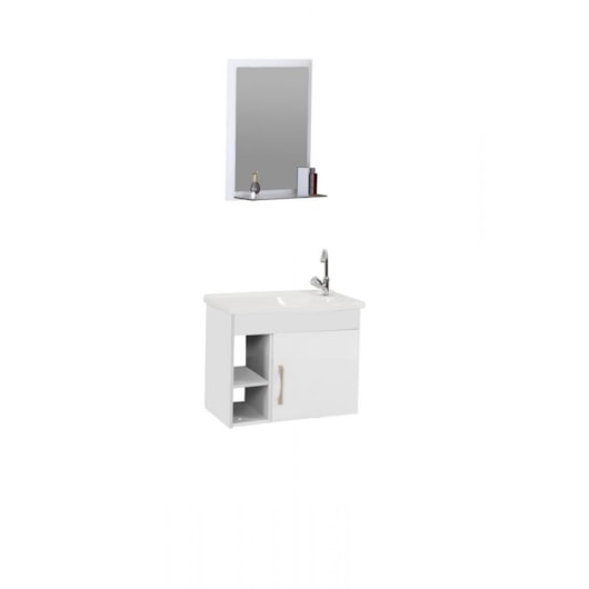 Kit Suspenso Para Banheiro Turim 55,5cm 2 Nichos 521741 Branco Texturizado Rorato - Imagem principal - bf9c87e1-231e-469f-8716-36c2fcacb15b