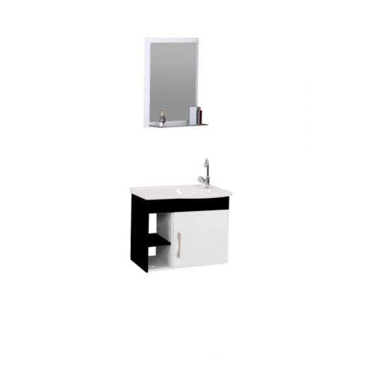 Kit Suspenso Para Banheiro Turim 55,5cm 2 Nichos 521742 Preto Texturizado Rorato - Imagem principal - 285f178f-d8c0-49f7-af60-6de7a930e106