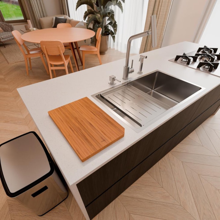 Kit Tábua Bandeja Em Aço Inox Para Cuba Design Collecrion Quadrum Tramontina