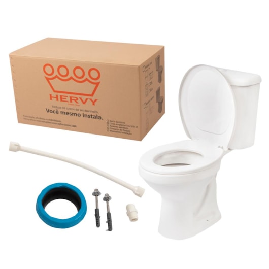 Kit Vaso Com Caixa Acoplada Uno Single Flush Branco Hervy - Imagem principal - ecf93bf0-67d8-4083-b15b-1064d4dada2c