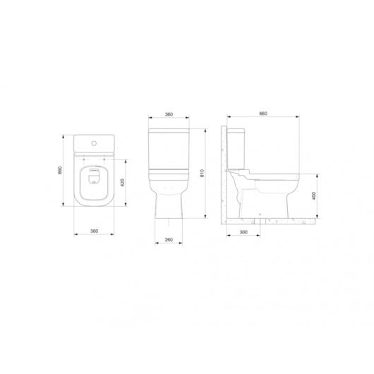 Kit Vaso Sanitário Caixa Acoplada Assento E Acessórios De Instalação Elite Matte Black Celite  - Imagem principal - 5894e8f2-7e3e-4f71-bba9-38f36ebb78c0