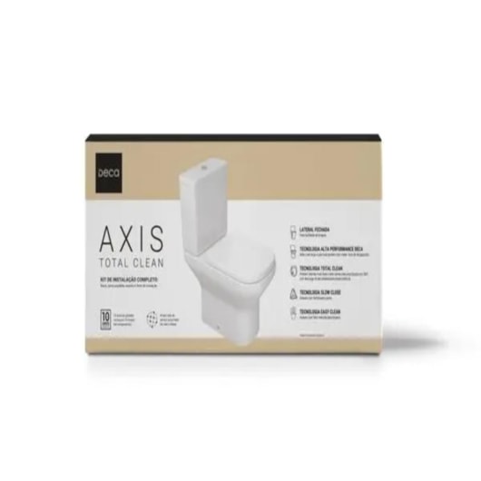 Kit Vaso Sanitário Caixa Acoplada Axis Total Clean Branco Deca - Imagem principal - 2d1d0740-7081-415a-bb2f-18100c5d8c38